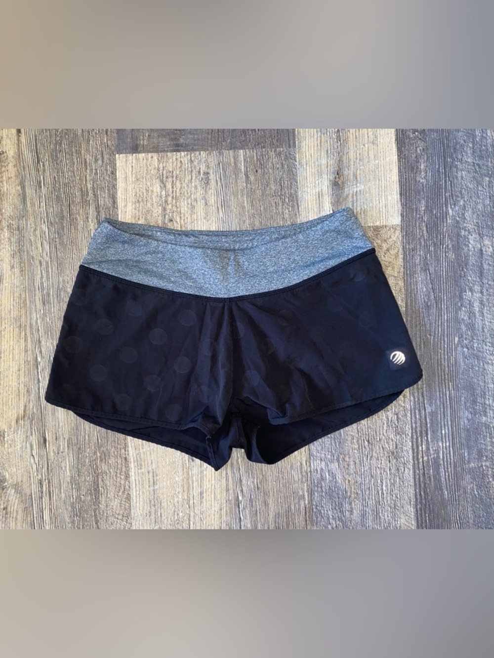 MPG Black Athletic Shorts with Gray Waistband